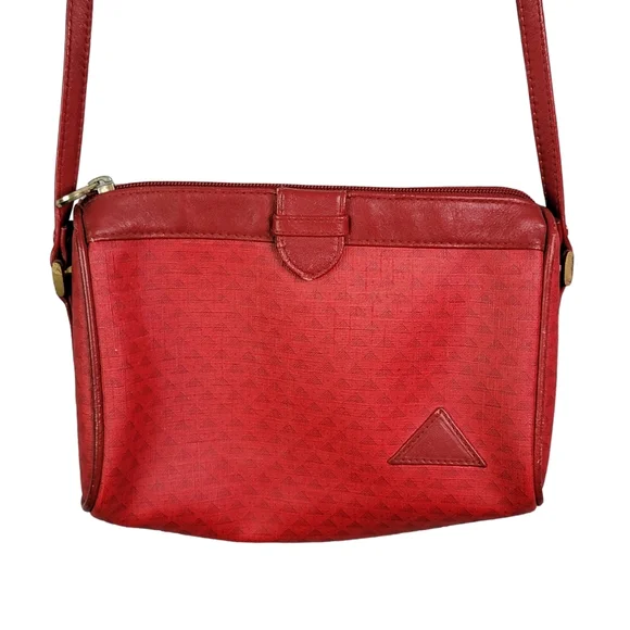 Liz Claiborne Vintage Red Crossbody Shoulder Bag Women's Purse Red - Picture 8 of 15